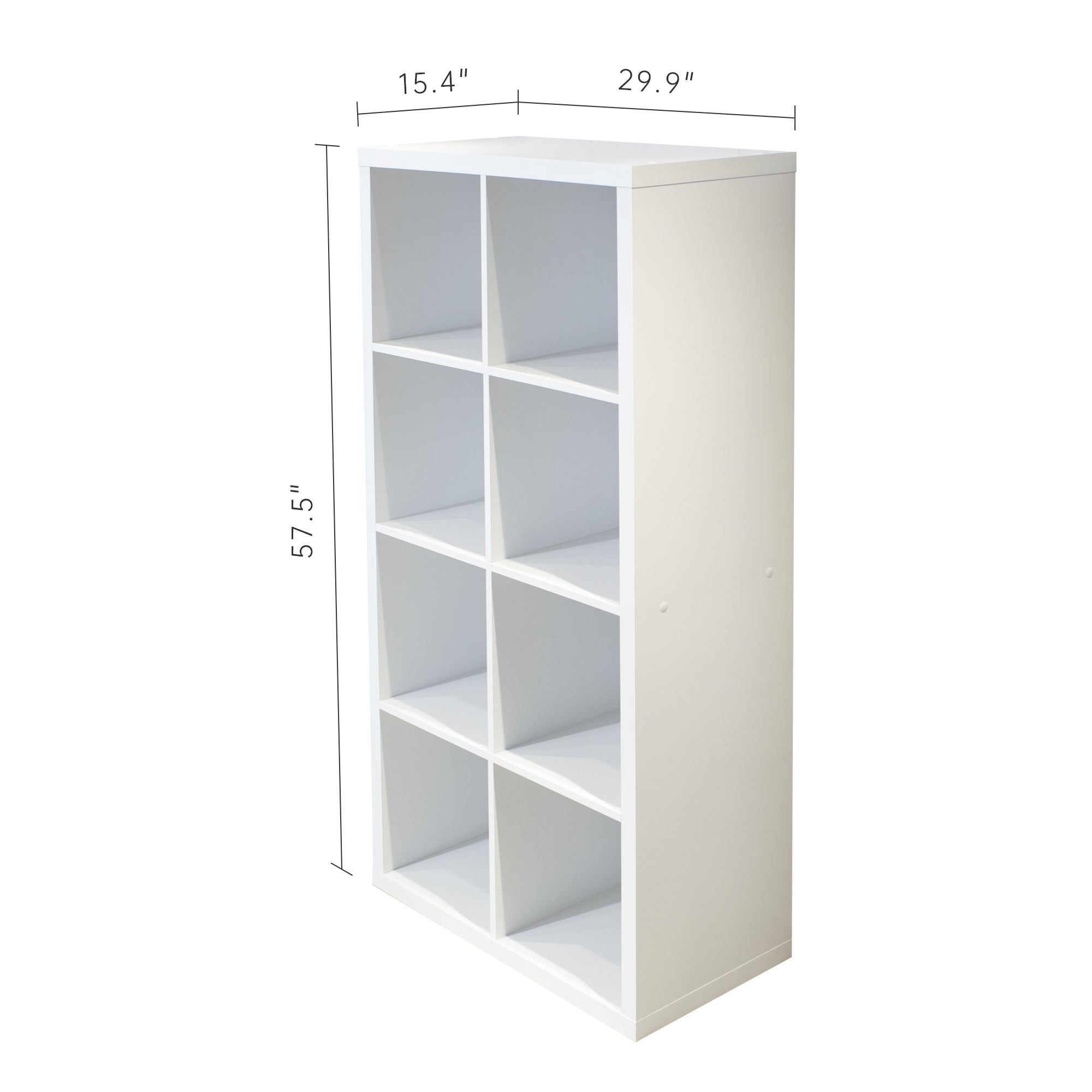 Smart Cube 8-Cube Organizer Storage with Opened Back Shelves,2 X 4 Cube Bookcase Book Shleves for Home, Office (White) - Gran