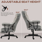 HOMCOM Massage Executive Office Chair with 6 Vibration Points, 400LBS Heated Big and Tall Office Chair with Foot Rest and Lum