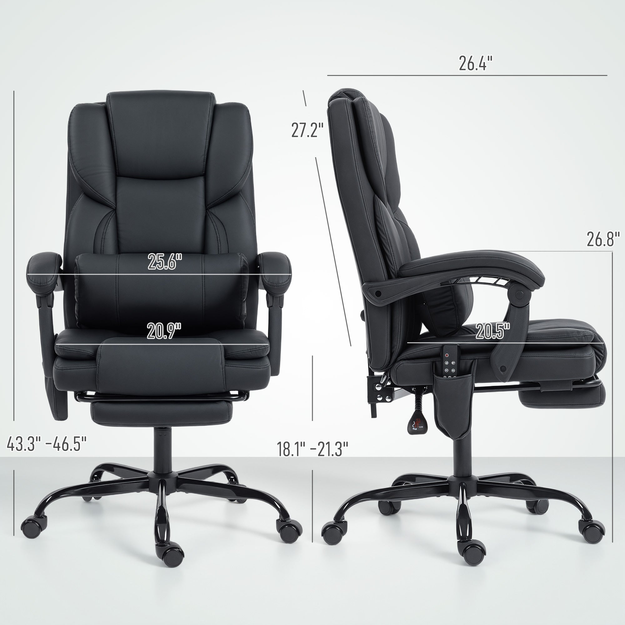 Faux Leather Massage Desk Chair,Office Chair,Reclining Chair | Premium Home Decor - Grand Goldman