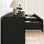 9 Drawer Dresser with No Handle Design, Modern Black Matte Wood Dresser for Bedroom, Storage Chest of Drawers for Living Room, Hallway, Entryway - Grand Goldman Shop