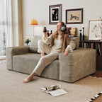 63' 2Setaser Sofa,Corduroy Fabric,Deep Seat Couches,Comfy Loveseat Sofa,No Assembly,1pcs for Living room, Bedroom,Conference room ,Apartment,Camel - Grand Goldman Shop