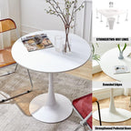Modern Round Dining Table, ∅31.5'' Kitchen Dining Room Furniture, Coffee Table, Leisure Table, Living Room Table, Oval Dining Table, WHTIE - Grand Goldman Shop