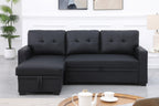 Upholstered Pull out Sectional Sofa with Chaise - Grand Goldman Shop
