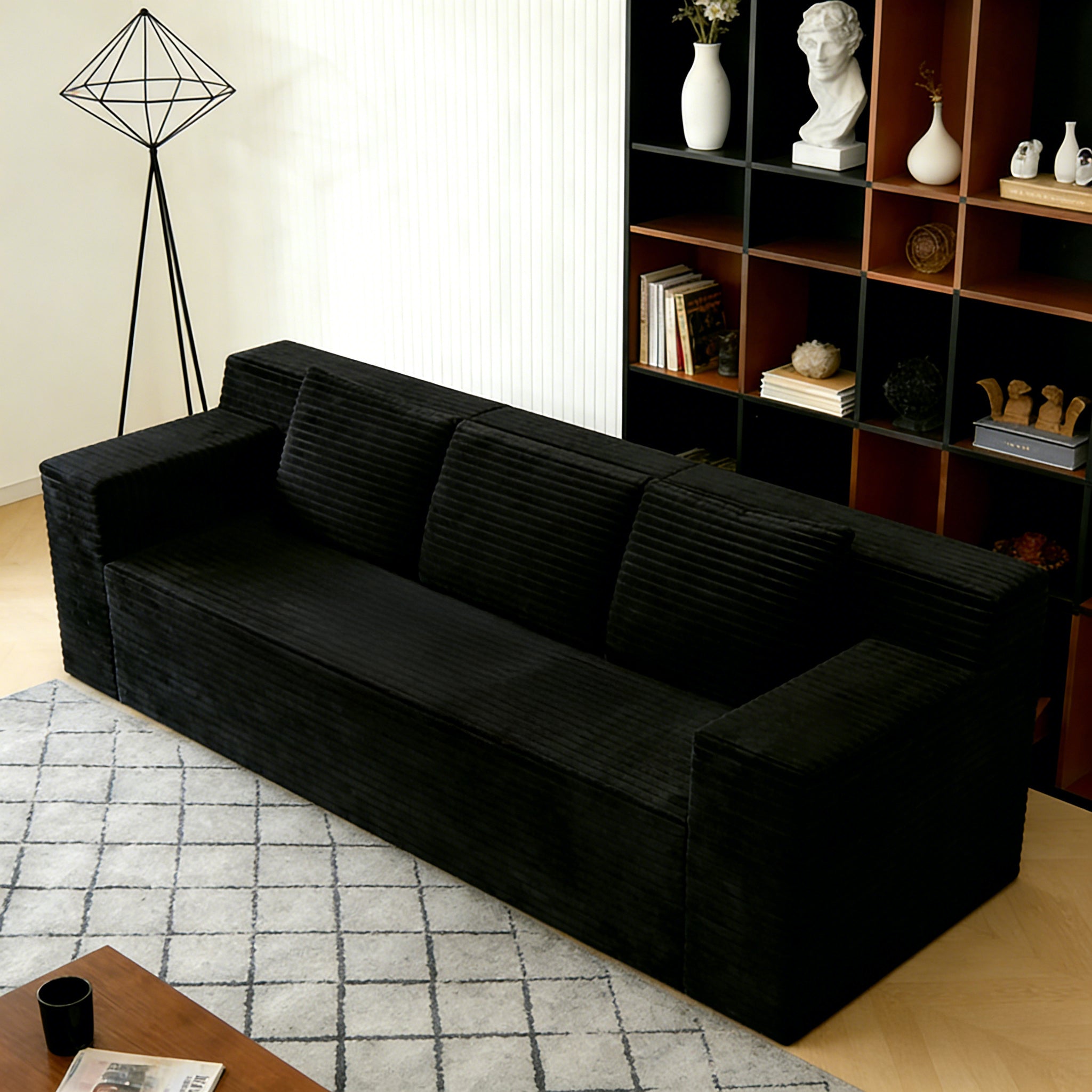 71' 3Setaser Sofa,Corduroy Fabric,Deep Seat Couches,Comfy Loveseat Sofa,No Assembly,1pcs for Living room, Bedroom,Conference room ,Apartment - Grand Goldman Shop