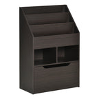 HOMCOM Kids Bookcase Multi-Shelf Rack Organizer with Storage Drawer for Books, Playroom, Brown - Grand Goldman