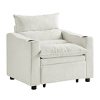 Sleeper Sofa Chair Bed, Convertible Sofa Chair 3-in-1, Adjustable Sleeper Chair Pullout Sofa Bed with Modern Velvet Fabric for Living Room Apartment Small Space, Beige - Grand Goldman Shop