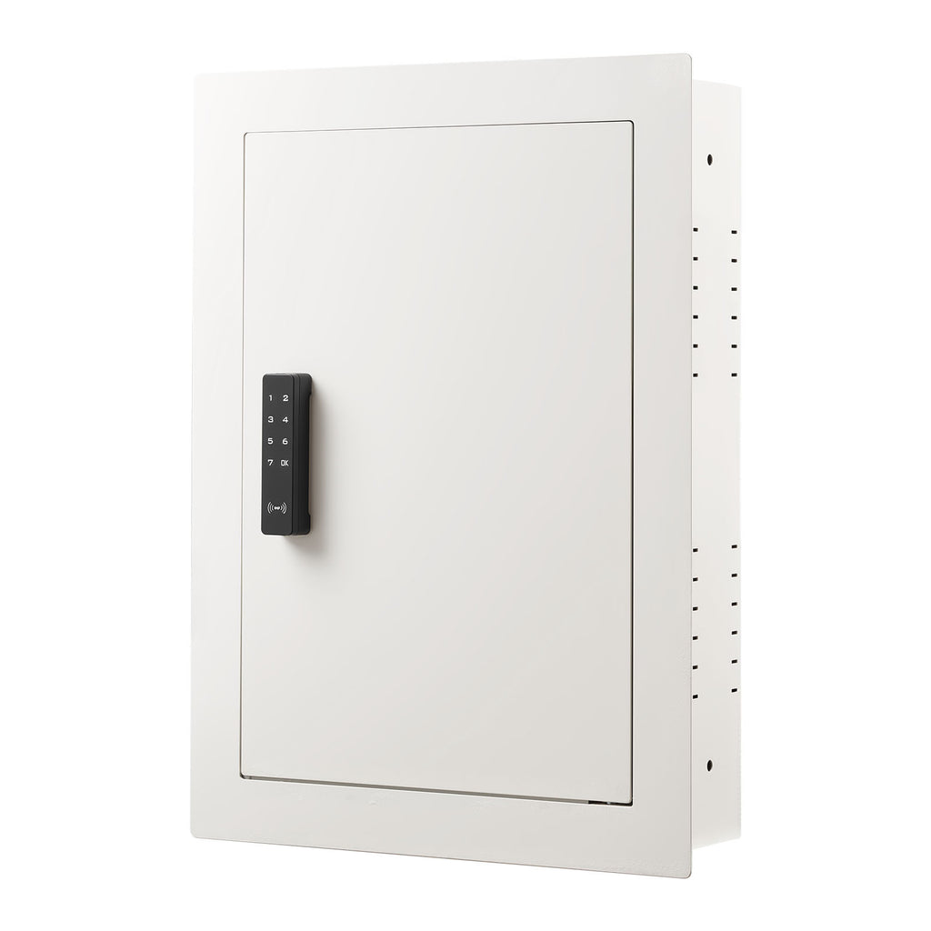 0.83 sq.ft Wall Safe, 3-Tier Hidden Wall Safe with Password, Key & Turning Knob, Q235 Cold-Rolled Steel In-Wall Box with Adju