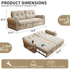 It is a multi-functional sofa, a 77-inch convertible sofa bed, and a 2-in-1 piece suitable for both sitting and lying down. Made of  Chenille fabric, it is suitable for living rooms, bedrooms - Grand Goldman Shop