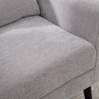Modern Accent Chair Chenille Arm Chairs for Living Room Upholstered Comfy Soft Padded Lounge Chair with Pillow Solid Wood Leg Gray - Grand Goldman Shop