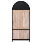 K&K 71' Tall Arched Kitchen Pantry Cabinet with 2 Large Drawers, Modern Farmhouse Kitchen Storage Cabinets with Adjustable Shelves, Glass Door, Wood Versatile Cupboard for Kitchens, Dining Room, Black - Grand Goldman Shop