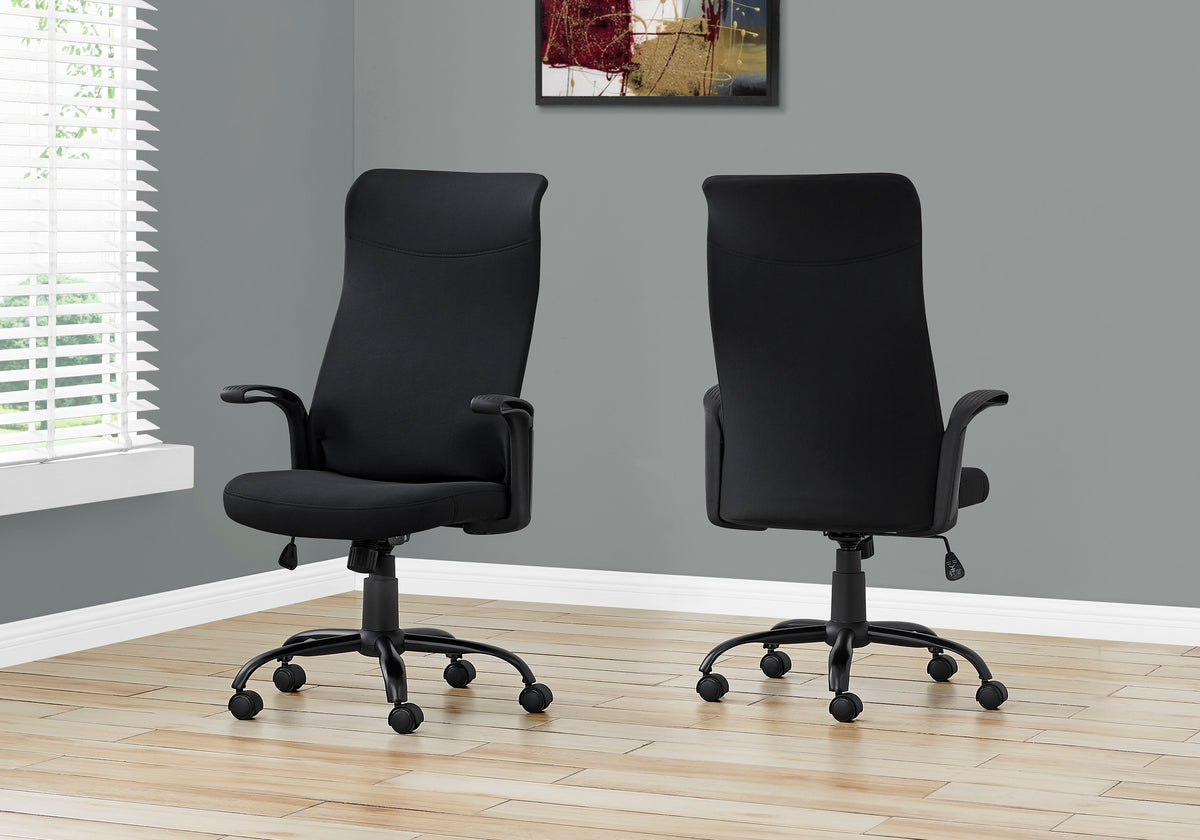 Office Chair, Adjustable Height, Swivel, Ergonomic, Armrests, Computer Desk, Work, Black Mesh, Black Metal, Contemporary, Mod
