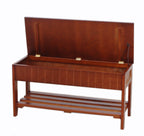 Quality Solid Wood Shoe Bench with Storage, Cherry - Grand Goldman Shop