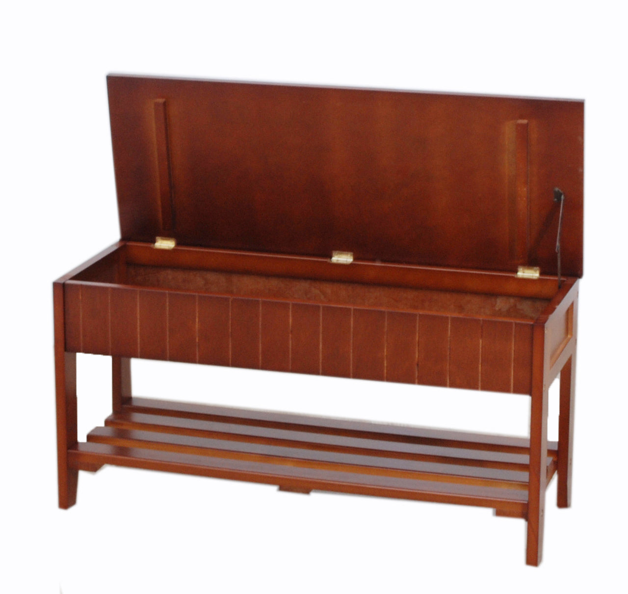 Quality Solid Wood Shoe Bench with Storage, Cherry - Grand Goldman Shop