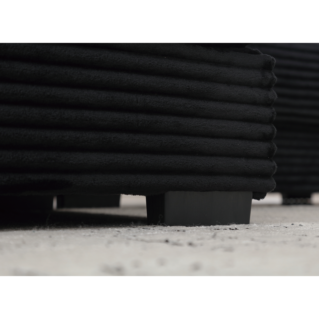 [NEW ARRIVED] [VIDEO PROVIDED] Oversized Two-Piece  Couches,  L Shaped Sofa, Corduroy, Right Chaise Daybed,with Armrests,Eight Throw Pillows,Corner Sofa,Easy To Assemble,  Black - Grand Goldman Shop