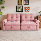 W3820S00026, a 77-inch convertible sofa bed, and a 2-in-1 piece suitable for both sitting and lying. Made of cloud-like fabric, it is applicable to living rooms, bedrooms and apart - Grand Goldman Shop