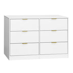 Simply Modern 6-Drawer Dresser, Chest of Drawers for Bedroom, Living Room, Hallway, and Entryway - Large Storage Cabinet White - Grand Goldman Shop