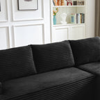 L-Shaped Cloud Sectional Sofa with Deep Seat,No Assembly Required,Modular Couches Sleeper for Living Room,Bedroom,Apartment,Black - Grand Goldman Shop