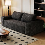 71' 3Setaser Sofa,Corduroy Fabric,Deep Seat Couches,Comfy Loveseat Sofa,No Assembly,1pcs for Living room, Bedroom,Conference room ,Apartment,Black - Grand Goldman Shop