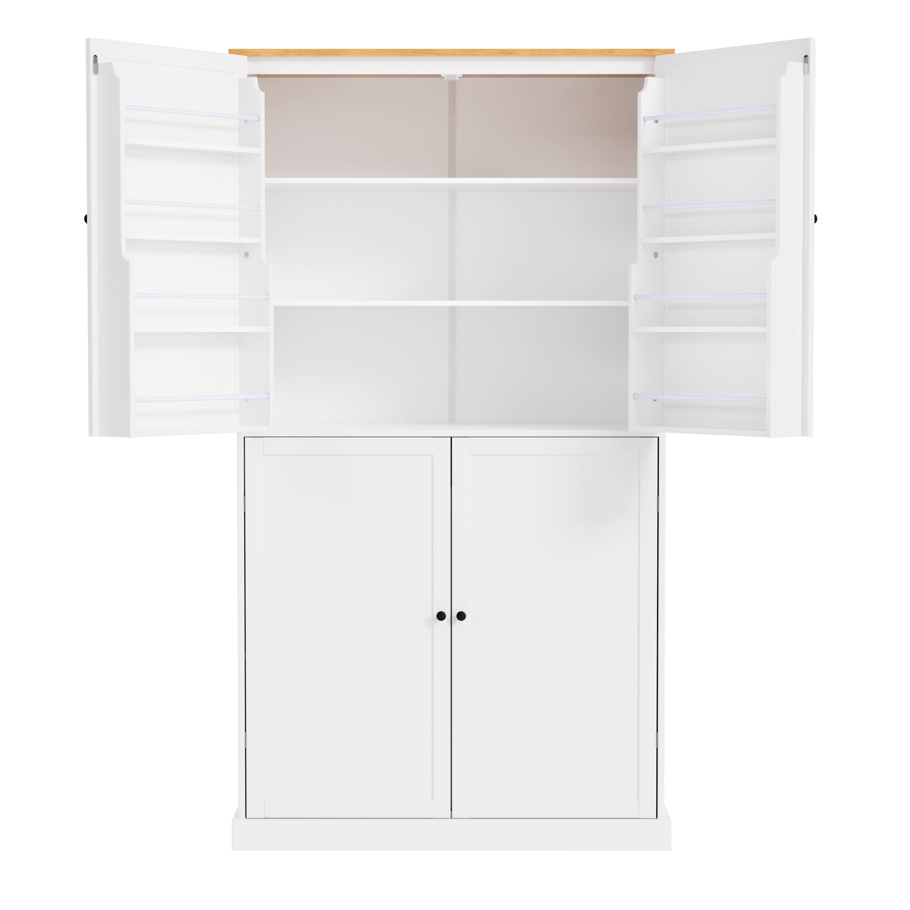 [Assembly Video Provided]TOPMAX 40.2x20x71.3inch High Freestanding Kitchen Pantry Large Cupboard Storage Cabinet with 2 Drawers, 2 Adjustable Shelves, 8 Door Shelves for Kitchen, Dining Room,White - Grand Goldman Shop