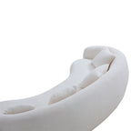102'' 5-Seater Boucle Sofa Modern Sectional Half Moon Leisure Couch Curved Sofa  WHITE - Grand Goldman Shop