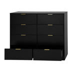 8 Drawers Dresser for Bedroom, Wood Bedroom Dresser Modern Drawer Chest, 8 Chest of Drawer, Tall Dresser for Closet, Dressers Organizer for Living Room, Closet, Hallway Black - Grand Goldman Shop