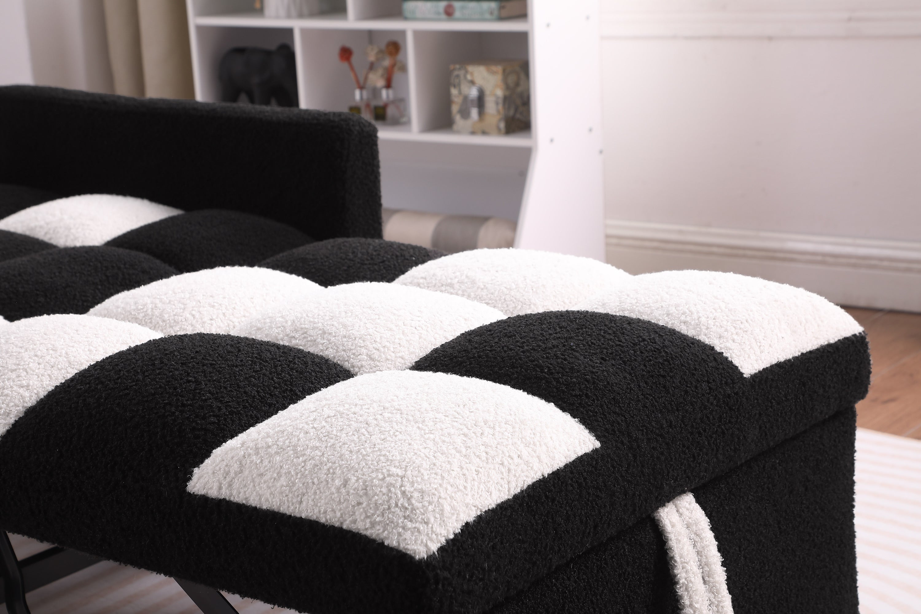 Convertible Sleeper Sofa Chair Bed, Adjustable Chair with Pillow, Multi-Functional Sleeper Chair with Soft Teddy Fabric for Living Room, Dorm, Apartment, Bedroom or Office - Grand Goldman Shop
