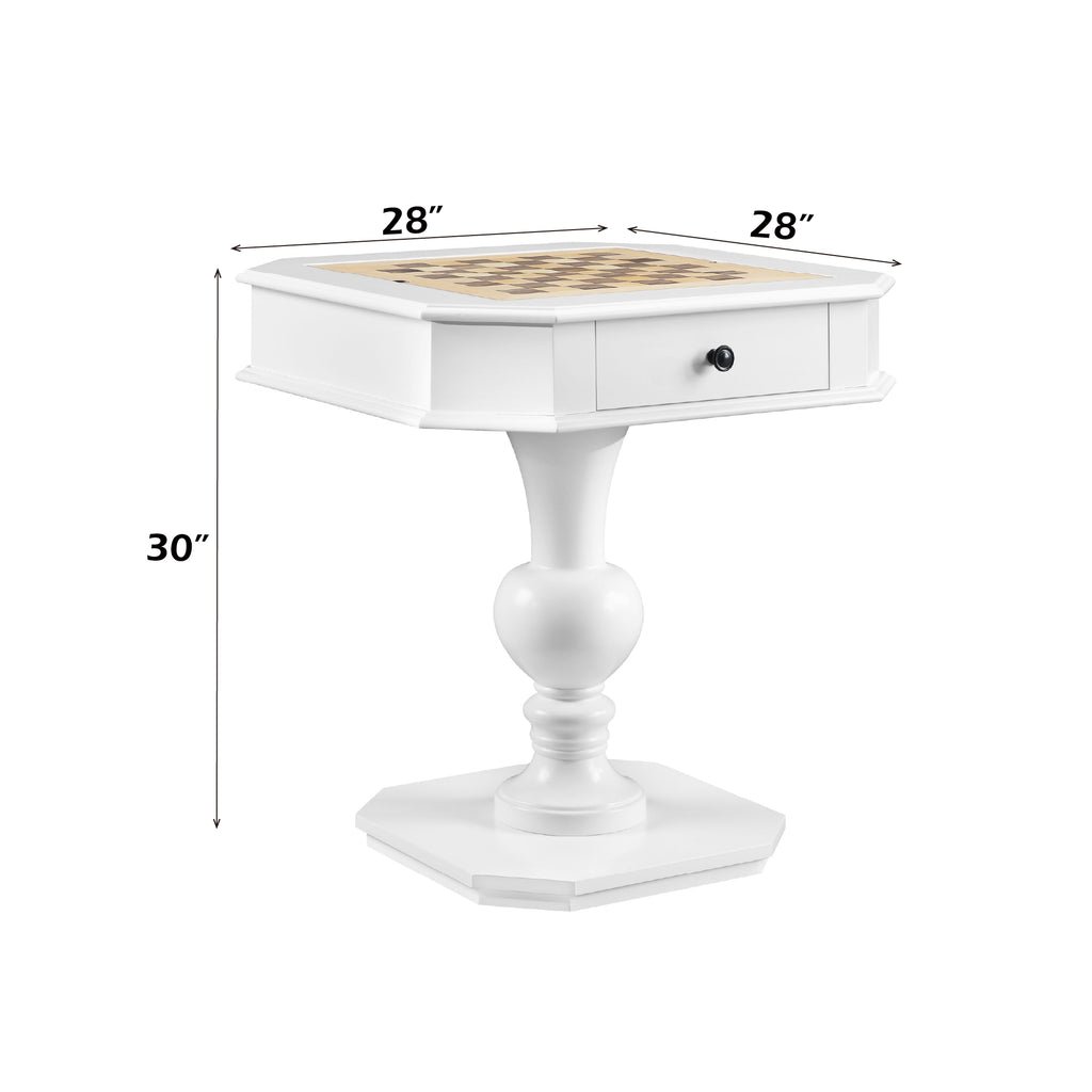 Galini White Finish Game Table | Premium Home Decor - Grand Goldman
