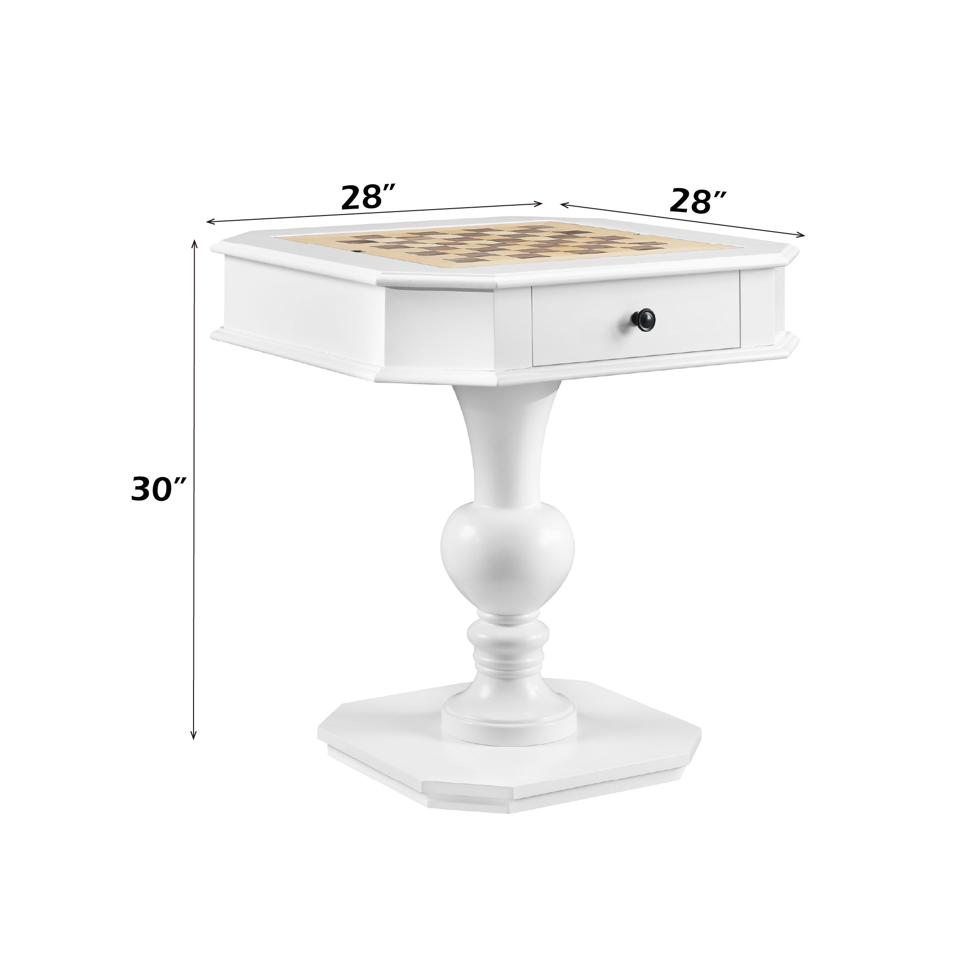 Galini White Finish Game Table | Premium Home Decor - Grand Goldman