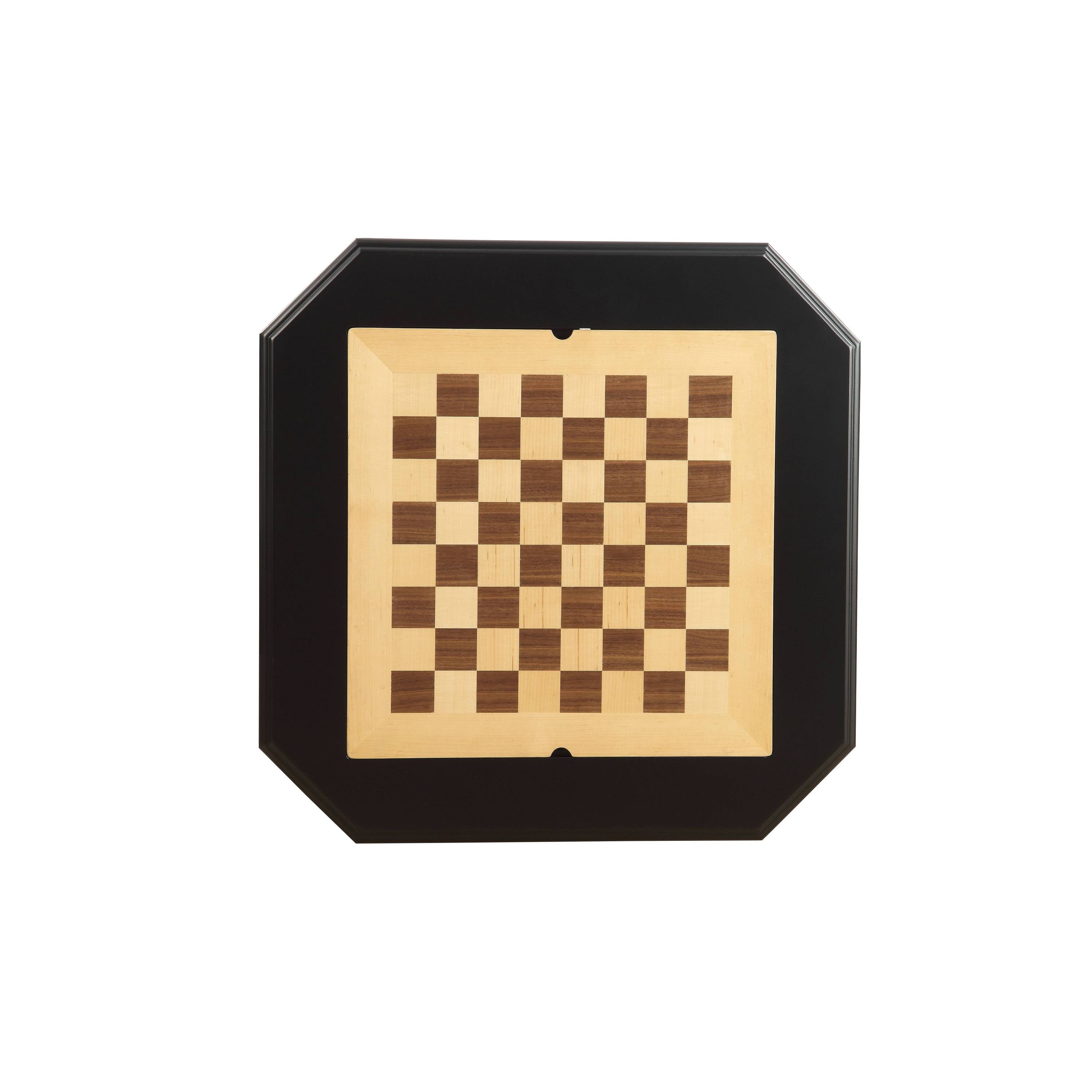 Bishop Black Finish Game Table (Game Board reversible, Chess Figure not included) | Premium Home Decor - Grand Goldman