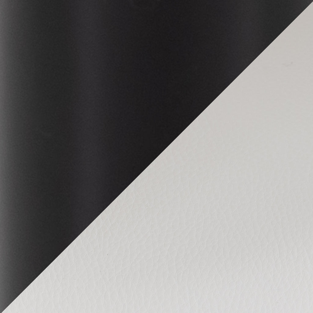 Contemporary Task Chair in Black Metal and White Faux Leather | Premium Home Decor - Grand Goldman