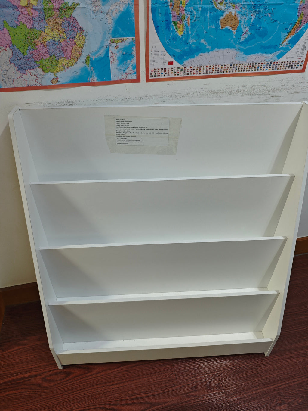 4-Tier Kids Bookshelf, Toddler Book Display Shelves in White, Made of MDF with Rounded Edges, 31.5 x 11.8 x 34.65 inches - Sh