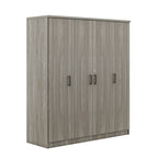 4-Door Wardrobe with 1 Drawer, Gray - Grand Goldman Shop