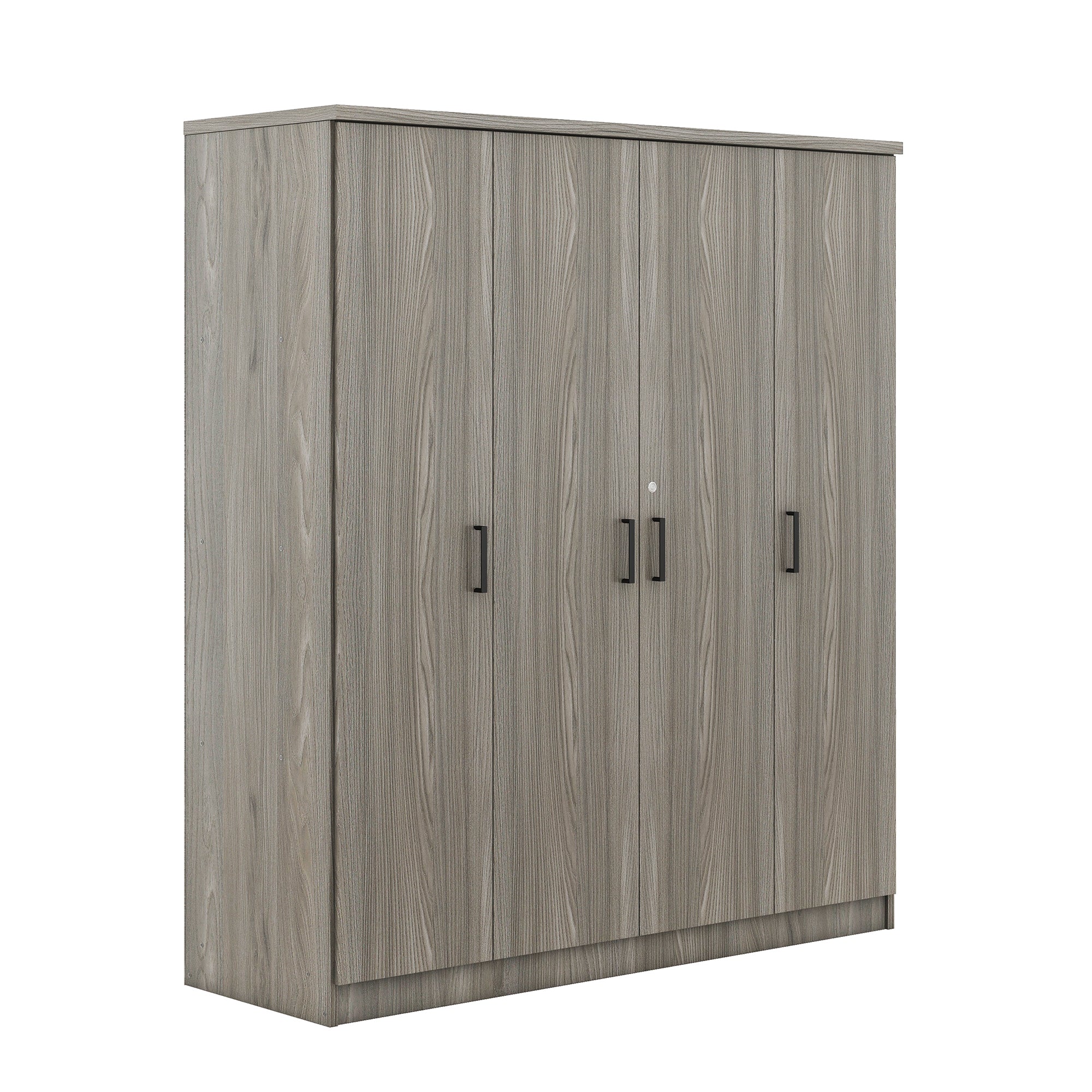 4-Door Wardrobe with 1 Drawer, Gray - Grand Goldman Shop