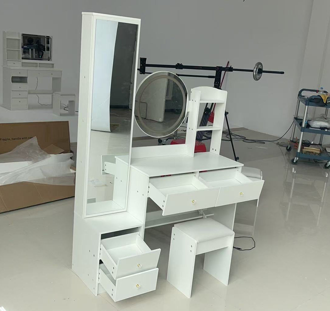 Simple Stylish Dressing Mirror Cabinet, Cosmetic Organizer Cabinet, Jewelry Cabinet, Extra Large Full Body Mirror, Multi Layer High Capacity Storage, 11.8' x 15.7' x 63', EPA, GCC, UL Certificate - Grand Goldman Shop