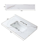 Montary 37inch bathroom vanity top stone carrara gold new style tops with rectangle undermount ceramic sink and 3 faucet hole for bathroom cabinet - Grand Goldman Shop