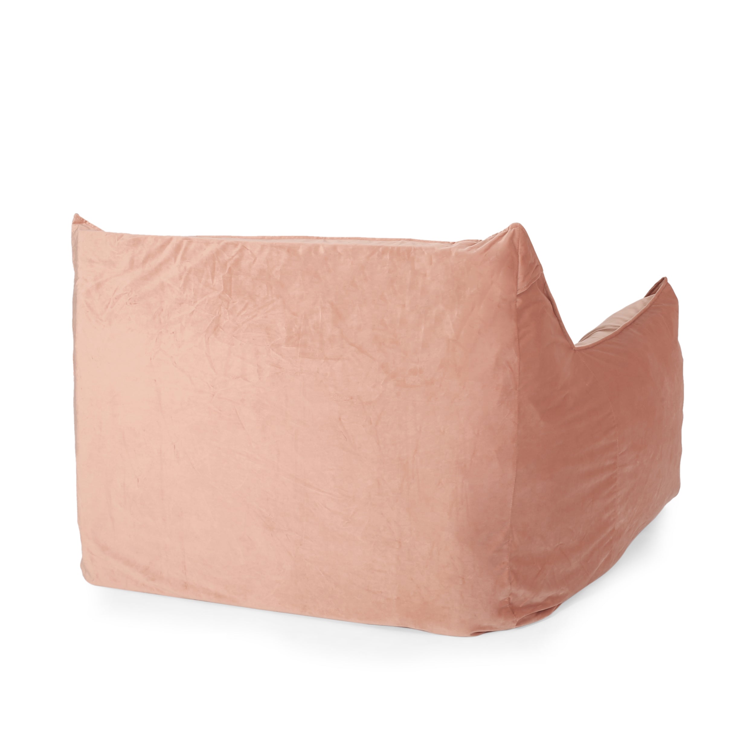 Allea Velveteen Bean Bag Chair with Armrests, Soft Velvet, Pink, 40x40x30 inches - Grand Goldman Shop