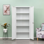 High Storage Cabinet with 2 Doors and 4 Partitions to Separate 5 Storage Spaces, Home/ Office Design | Premium Home Decor - G