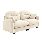 Loveseat Cloud Sectional Couches  Chenille Fabric, Quilted Pleated Design, Ergonomic Design, High-Density Foam Easy Install Elegant Armrests High Quality Wooden Base,Fits Living Rooms,Beige - Grand Goldman Shop