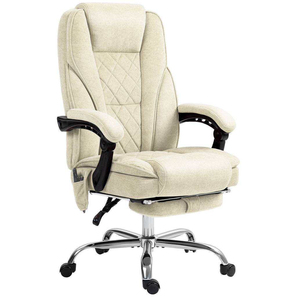 Vinsetto Massage Office Chair with Foot Rest, Executive Office Chair with 6 Vibration Point and Heat, Reclining Computer Chai