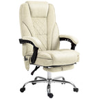 Vinsetto Massage Office Chair with Foot Rest, Executive Office Chair with 6 Vibration Point and Heat, Reclining Computer Chai