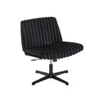 Blynn Adjustable Swivel Criss Cross Chair, Wide Seat Office Chair Vanity Chair, Black | Premium Home Decor - Grand Goldman