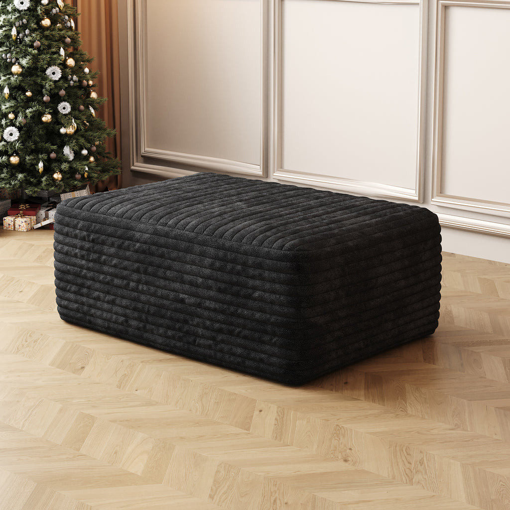 Sofa ottoman ,No Assembly Required,Black(Plush Corduroy Fabric) - Grand Goldman Shop