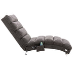 Ergonomic Linen Massage Chaise Lounge with Remote Control, Dark Gray, Electric Massage Lounger with 5 Modes - Grand Goldman Shop