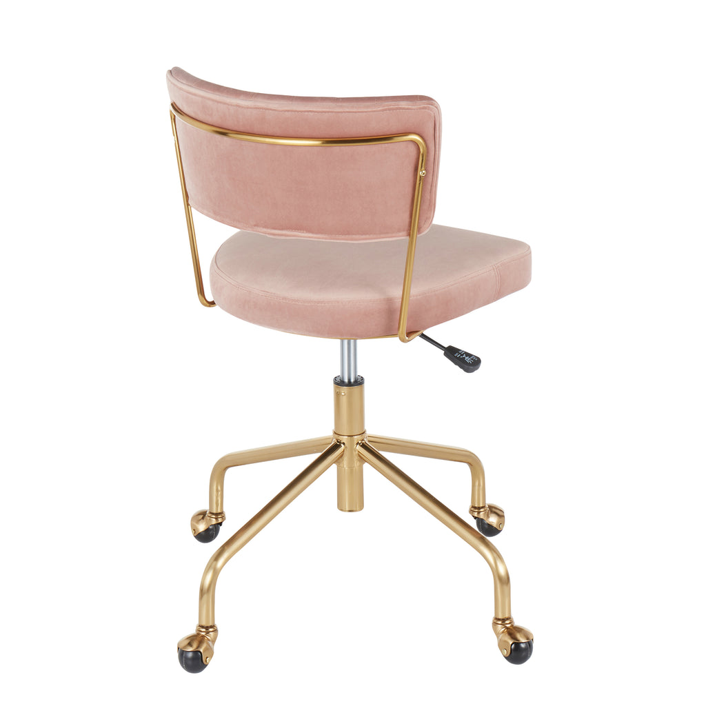 Contemporary Task Chair in Gold Metal and k Velvet | Premium Home Decor - Grand Goldman