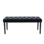 Heng Ming Upholstered Tufted Bench Ottoman , Velvet Dining Bench Bedroom Bench  Footrest Stool Accent Bench for Entryway Dining Room Living Room, Black - Grand Goldman Shop