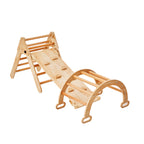 Pikler Triangle Set, 5 in 1 Toddler Climbing Toys Indoor Playground, Ramp, and Arch, Montessori Climbing Set with Triangle, M