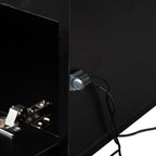 Floating TV Stand, Wall Mounted TV Shelf with Led Lights & Power OutletTV Cabinet for Black tv Stands for Living Room - Grand Goldman Shop