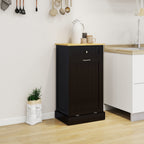 One Drawers and One-Compartment Tilt-Out Trash Cabinet Kitchen Trash Cabinet-Black - Grand Goldman Shop