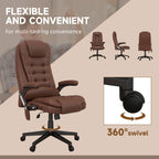 HOMCOM High Back Vibration Massage Office Chair with 6 Vibration Points, Heated Reclining PU Leather Computer Chair with Armr