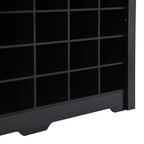 ON-TREND Sleek Design 24 Shoe Cubby Console, Modern Shoe Cabinet with Curved Base, Versatile Sideboard with High-quality for Hallway, Bedroom, Living Room, Black - Grand Goldman Shop